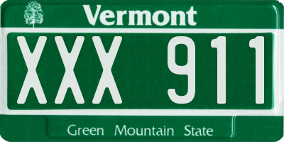 VT license plate XXX911