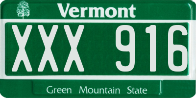 VT license plate XXX916