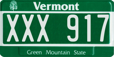 VT license plate XXX917