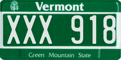 VT license plate XXX918