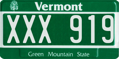 VT license plate XXX919