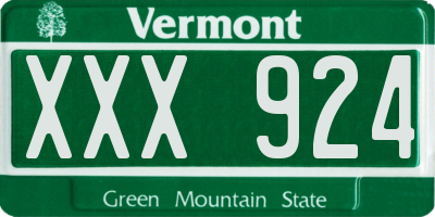 VT license plate XXX924
