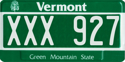 VT license plate XXX927