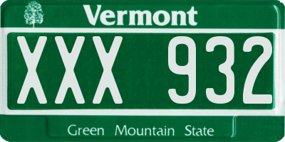 VT license plate XXX932