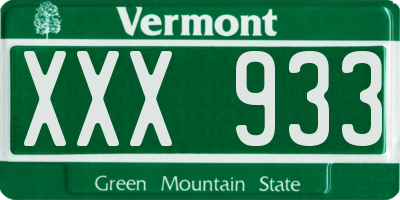 VT license plate XXX933