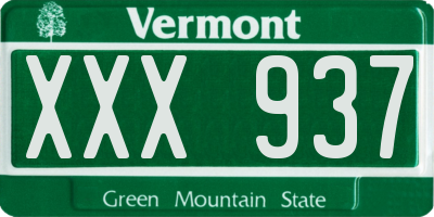 VT license plate XXX937