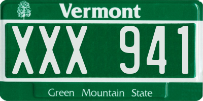 VT license plate XXX941