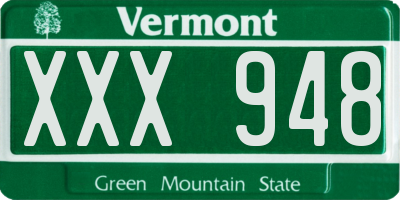 VT license plate XXX948