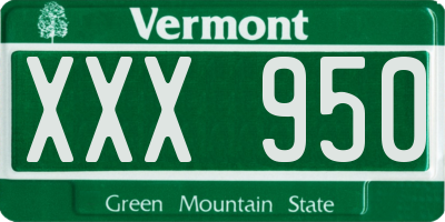 VT license plate XXX950