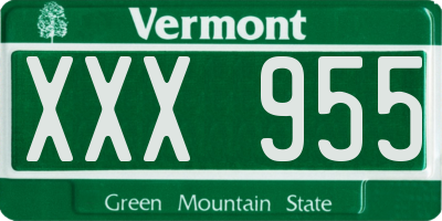 VT license plate XXX955