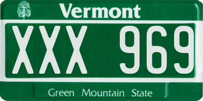 VT license plate XXX969