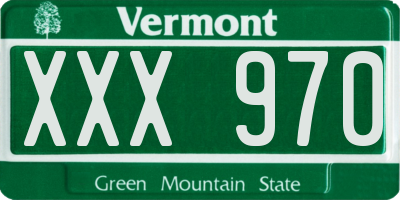 VT license plate XXX970
