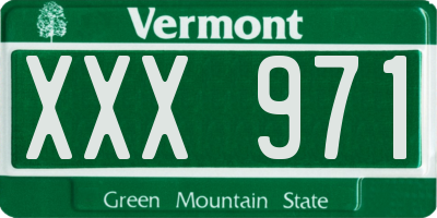 VT license plate XXX971