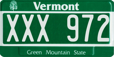 VT license plate XXX972