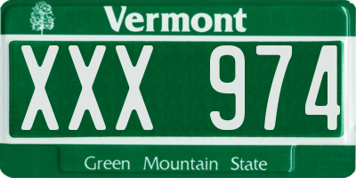 VT license plate XXX974