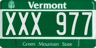 VT license plate XXX977