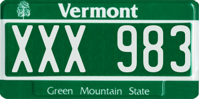 VT license plate XXX983