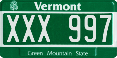 VT license plate XXX997
