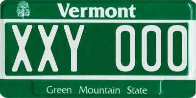 VT license plate XXY000