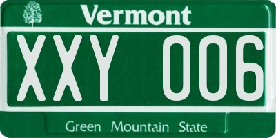 VT license plate XXY006