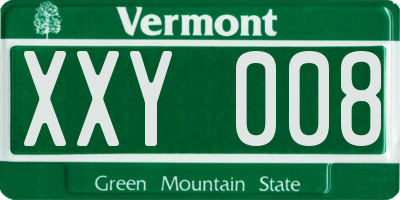 VT license plate XXY008
