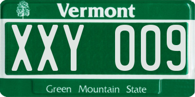 VT license plate XXY009