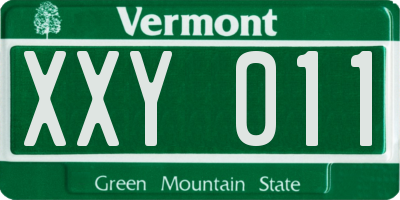 VT license plate XXY011