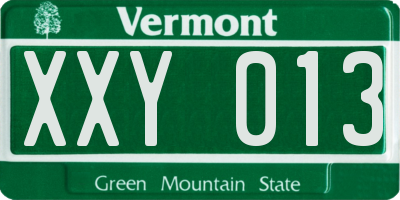 VT license plate XXY013