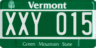 VT license plate XXY015