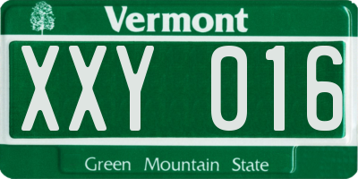 VT license plate XXY016