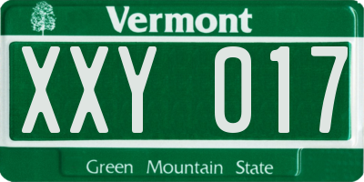 VT license plate XXY017