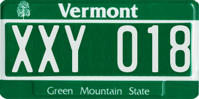 VT license plate XXY018