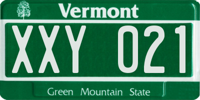 VT license plate XXY021
