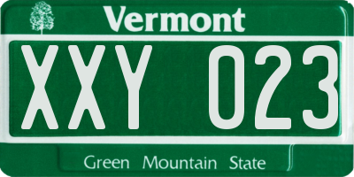 VT license plate XXY023