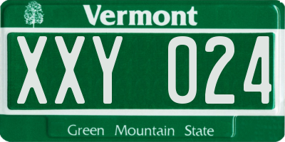 VT license plate XXY024