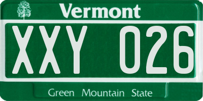VT license plate XXY026