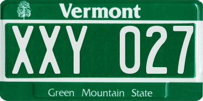 VT license plate XXY027