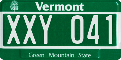 VT license plate XXY041