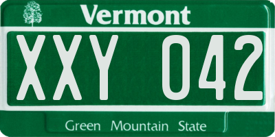 VT license plate XXY042