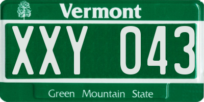 VT license plate XXY043