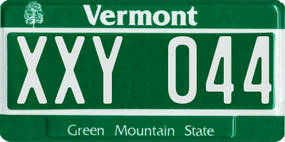 VT license plate XXY044