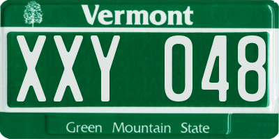 VT license plate XXY048
