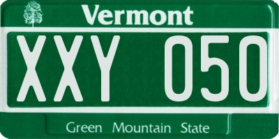 VT license plate XXY050
