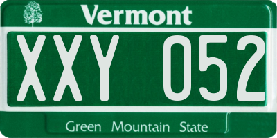 VT license plate XXY052