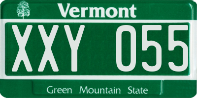 VT license plate XXY055