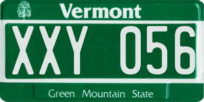 VT license plate XXY056