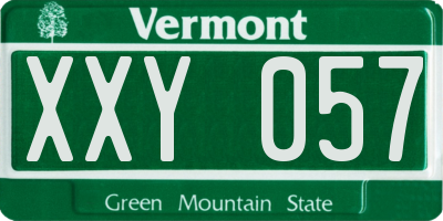 VT license plate XXY057