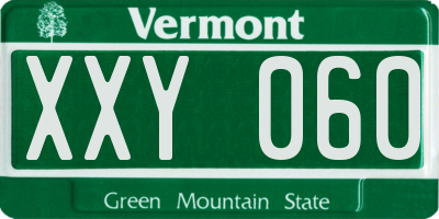 VT license plate XXY060