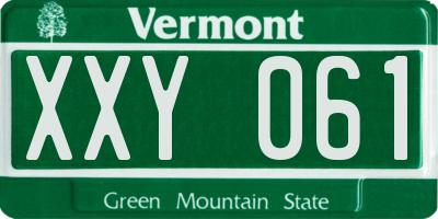 VT license plate XXY061