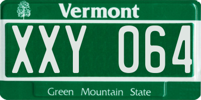 VT license plate XXY064